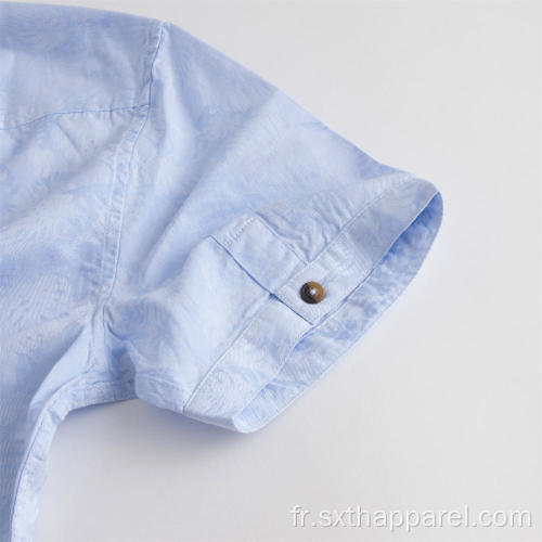 Chemise en coton à manches courtes imprimée antistatique pour hommes